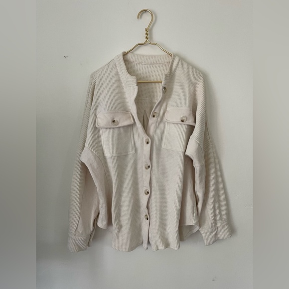 Sweaters - Cream waffle-knit